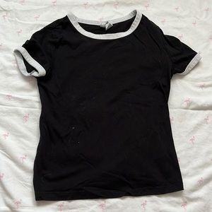Black and white short sleeve shirt